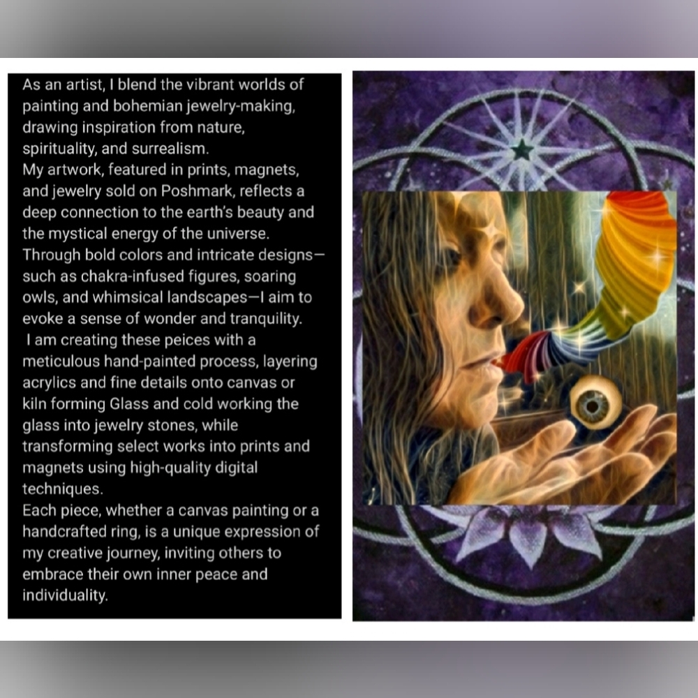 Magnet Set Rainbow Seed of Life Owl Seven Cakras Flower of Life Tree of life - Picture 16 of 16